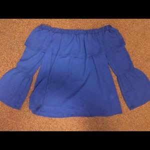 Trumpet sleeve off the shoulder blouse